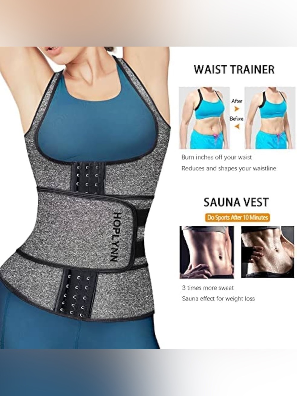 NEW Neoprene Sauna Sweat Waist Trainer Corset Trimmer Vest  Tummy Control L